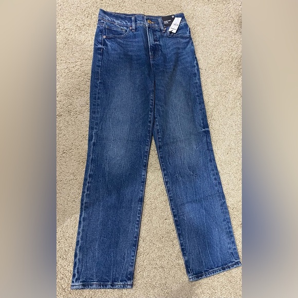 Express Ladies Straight Ankle Medium Wash High Rise Jeans NWT 0R - Picture 1 of 3